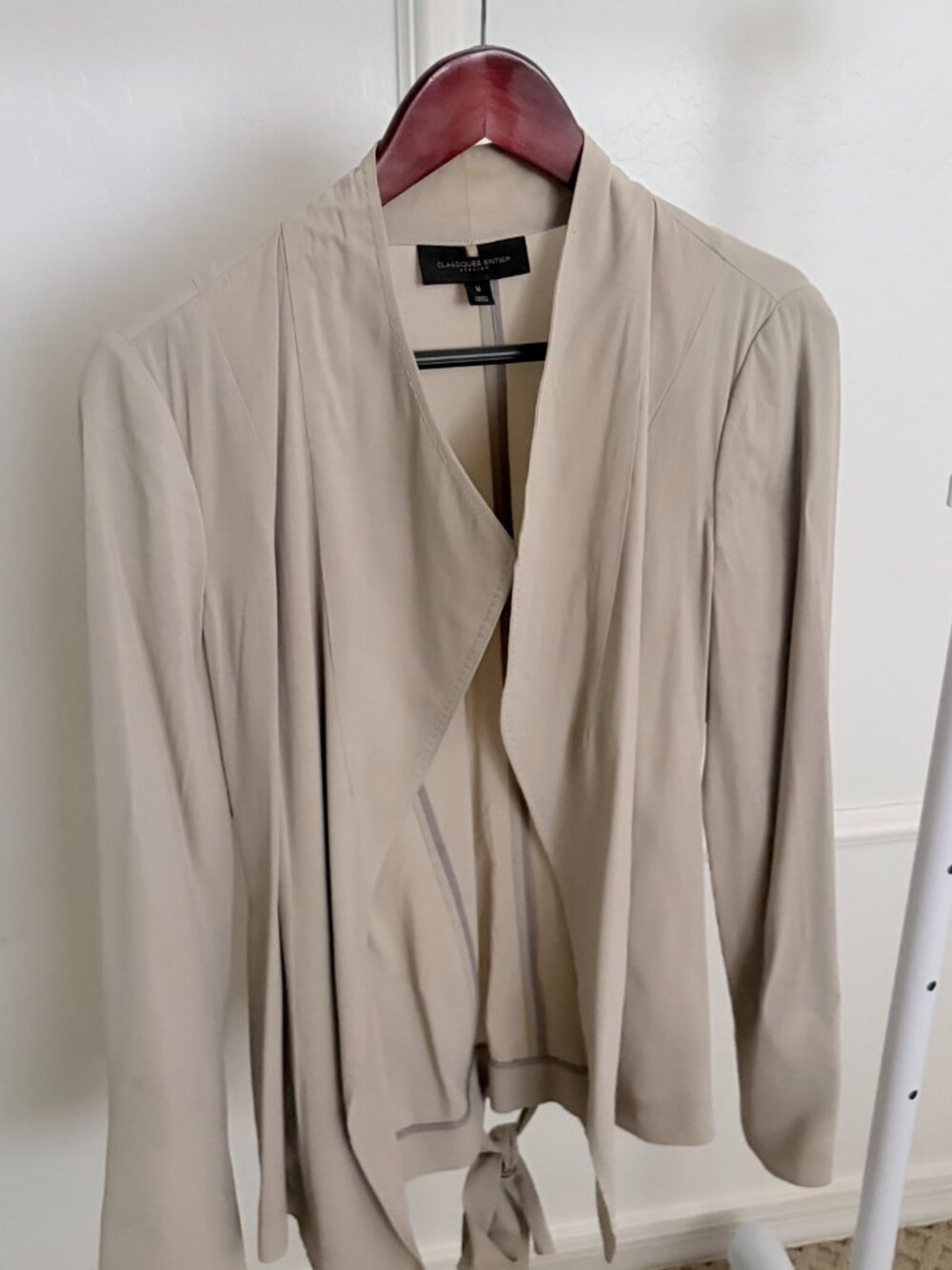 NWOT Classiques Entier Taupe Drape Tie-Waist Jacket - Size M